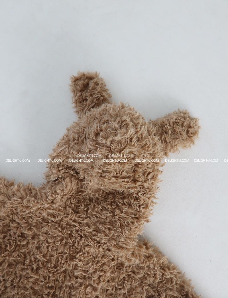 Rabbit ear hood zip-up soft fur jacket
