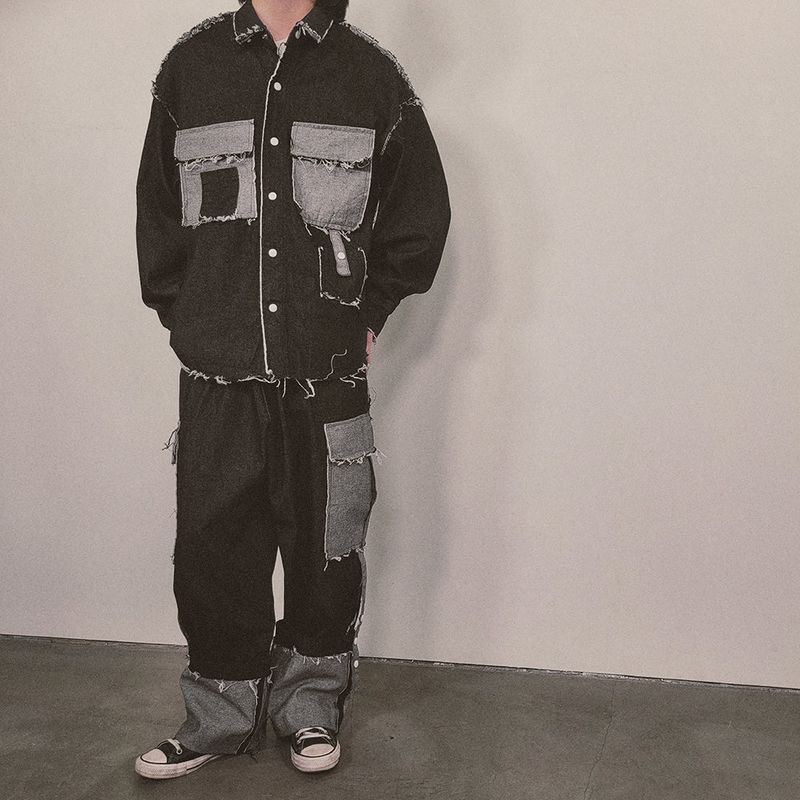 grunge denim shirt_black