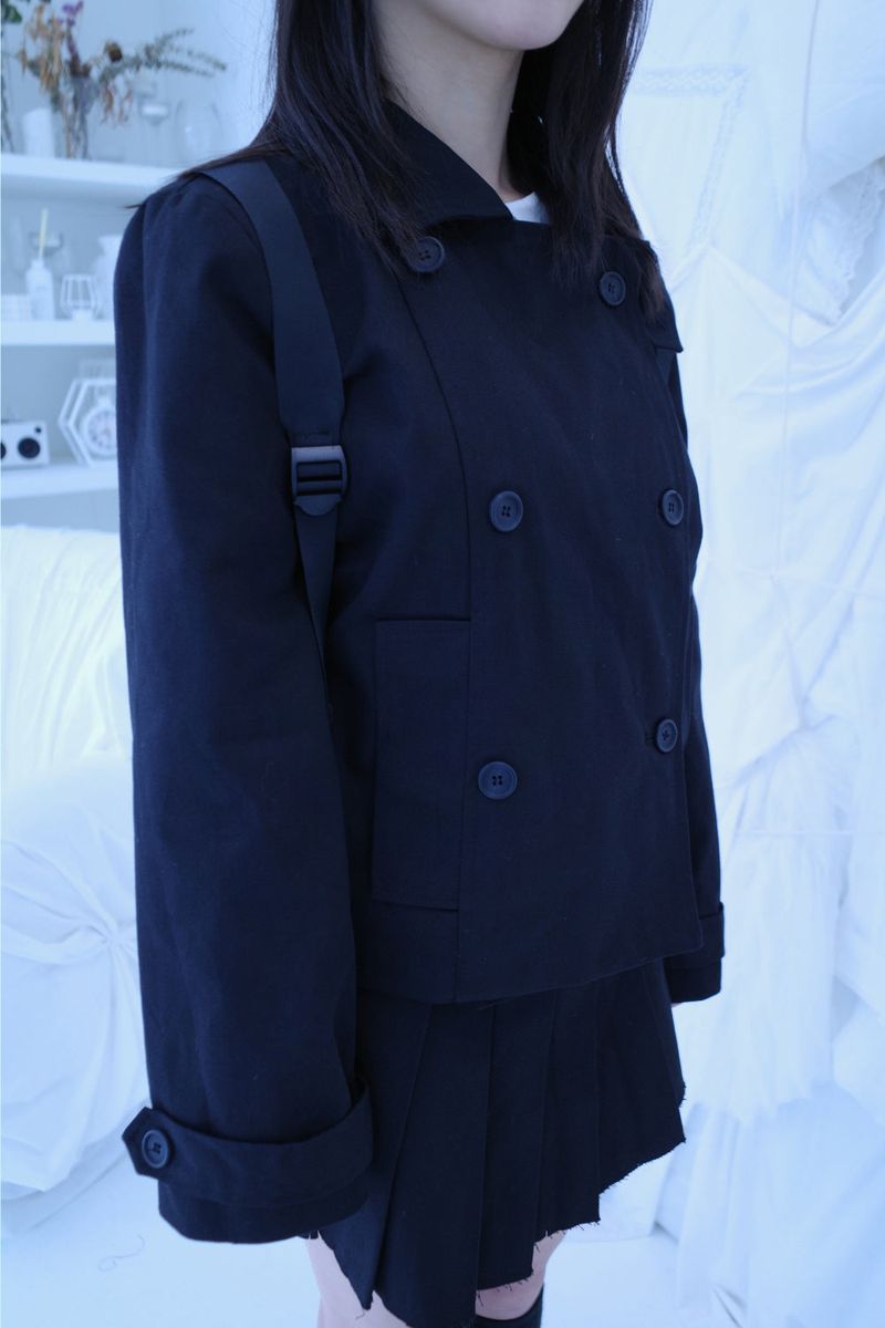 High neck double set up (3color) -Jacket