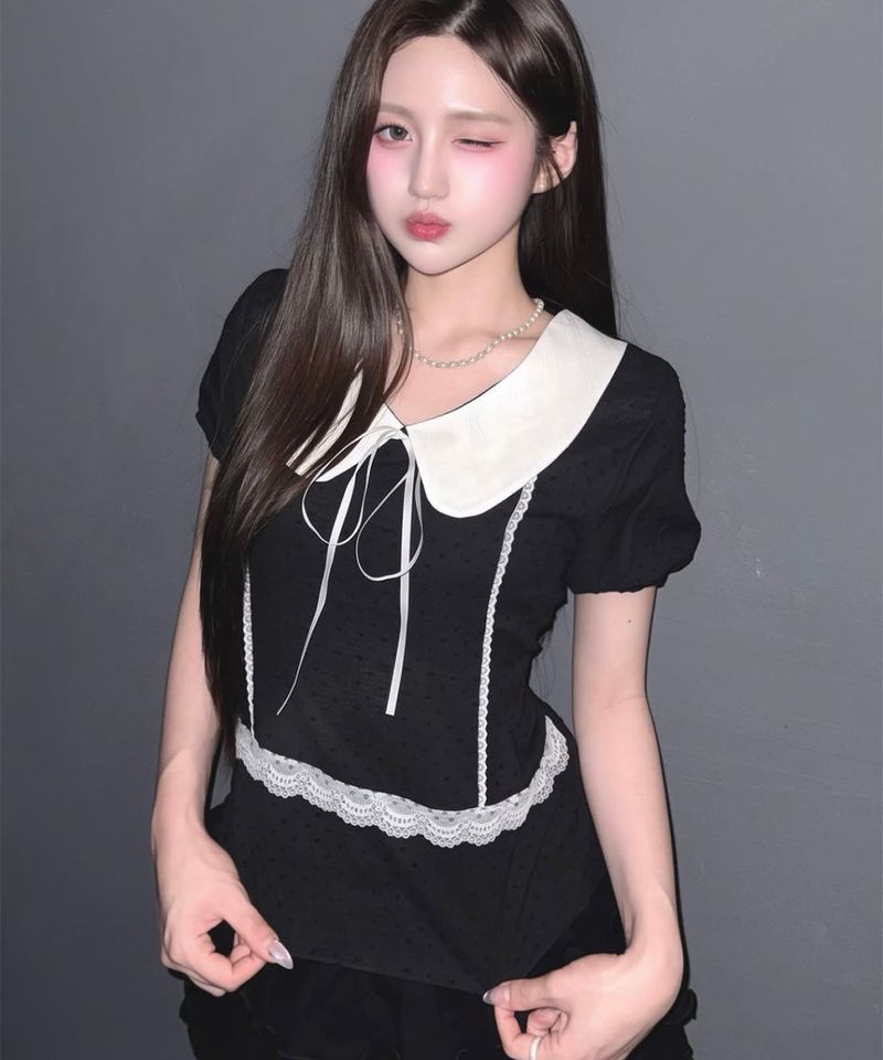 cattline（カトリーヌ）の「collar point blouse（Tops）」