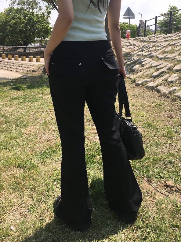 Runho Banding Back Pocket Bootcut Pants