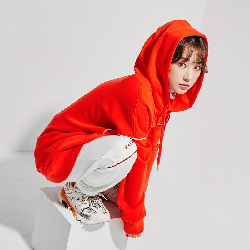 Oversize Front Line Hoodie Red