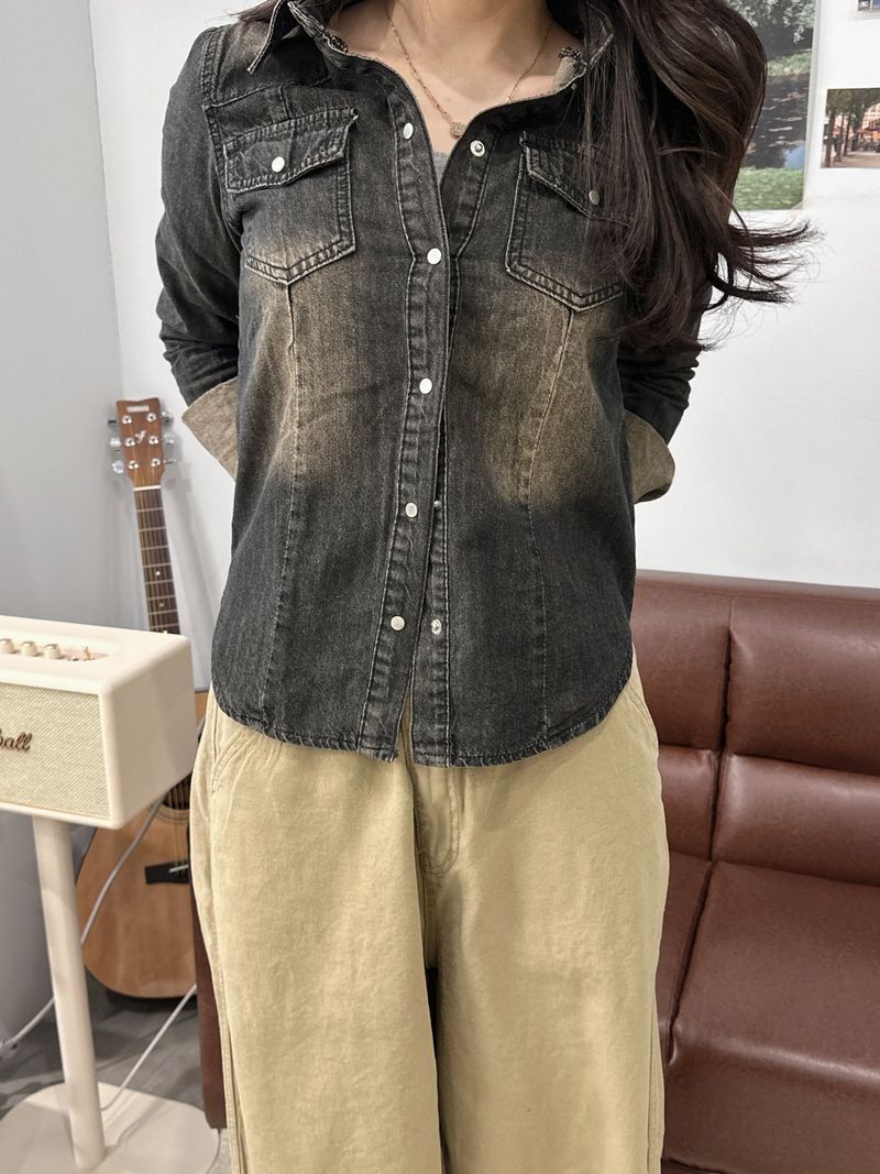 WESTERN WASHING DENIM SHIRTS