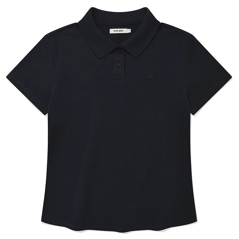 KIRSH PLAIN SLIM FIT PIQUE T-SHIRT - DARK NAVY