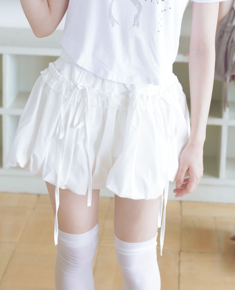 frill balloon skirt(white)