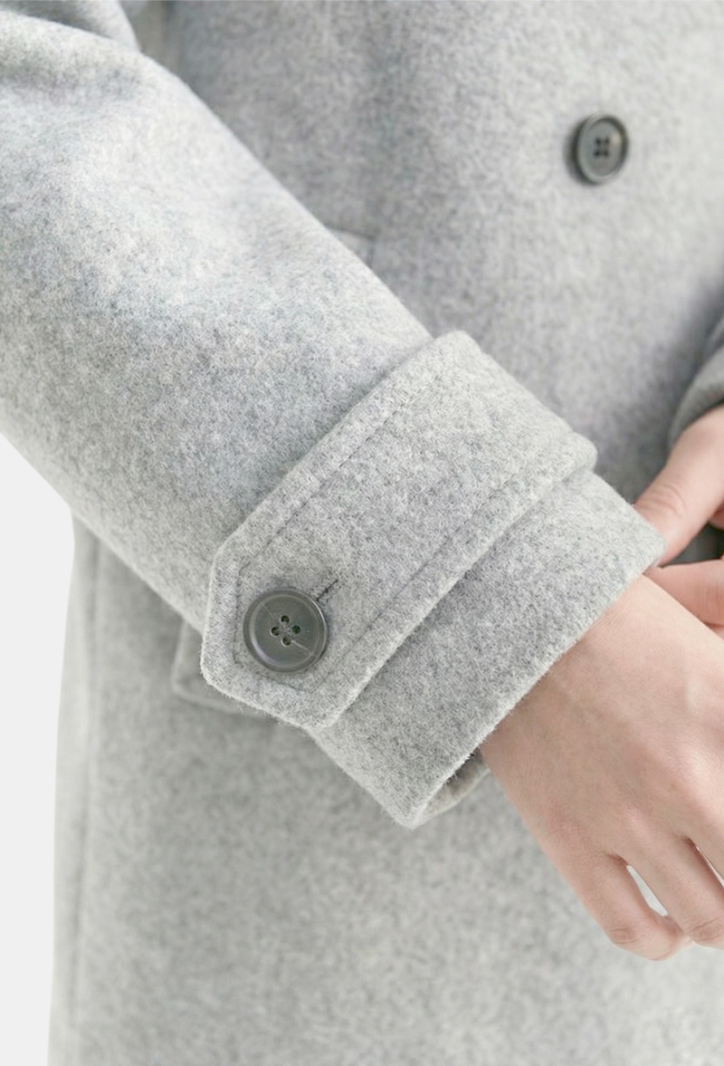 Claire Minimal Stand-Neck Coat