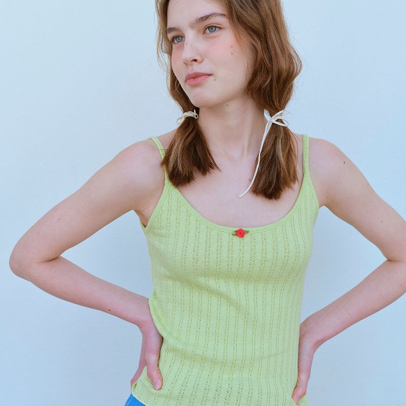 FUN FROM FUN(ファンフロムファン)の「 ROSE SLEEVELESS TEE, SUNNY LIME(Tops)」