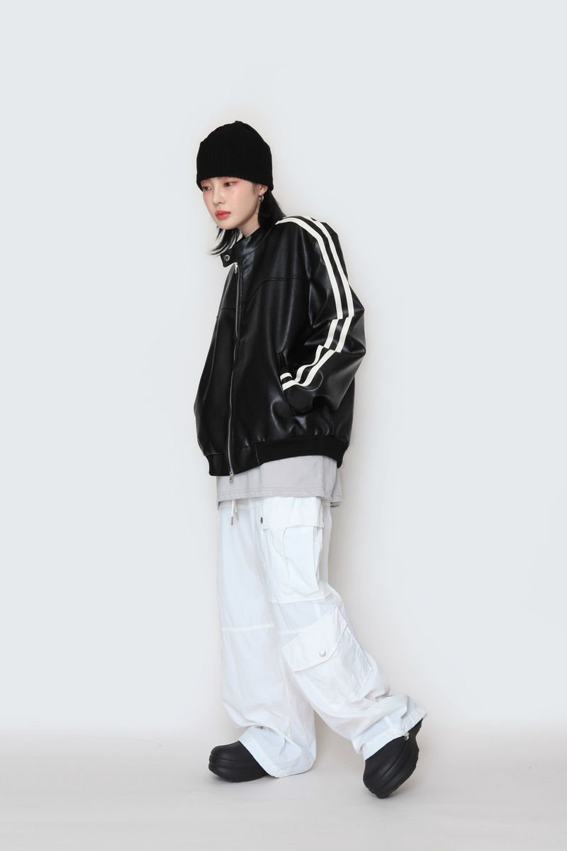 Biker Track Leather Jacket