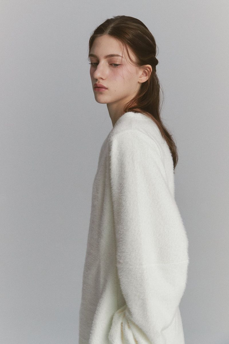 Angora Flare Sweatshirt Ivory