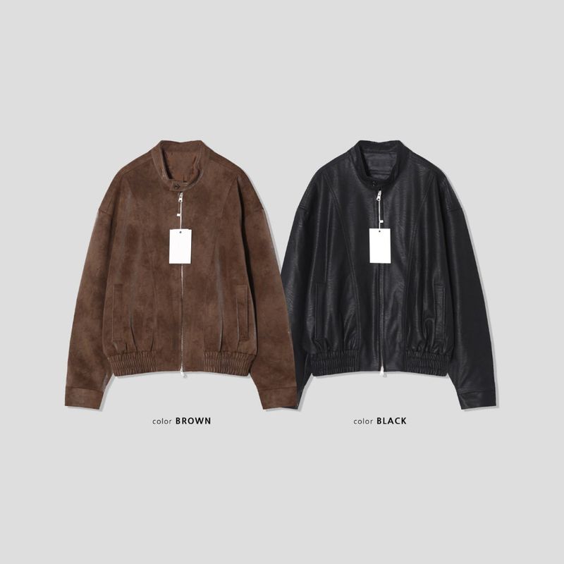 LMN Aaron Leather Oversized Fit China Jacket (2color)