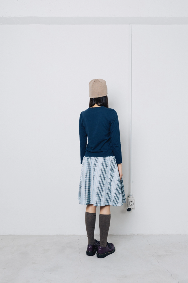 Check Twister Star Skirt - Stripe Light Blue
