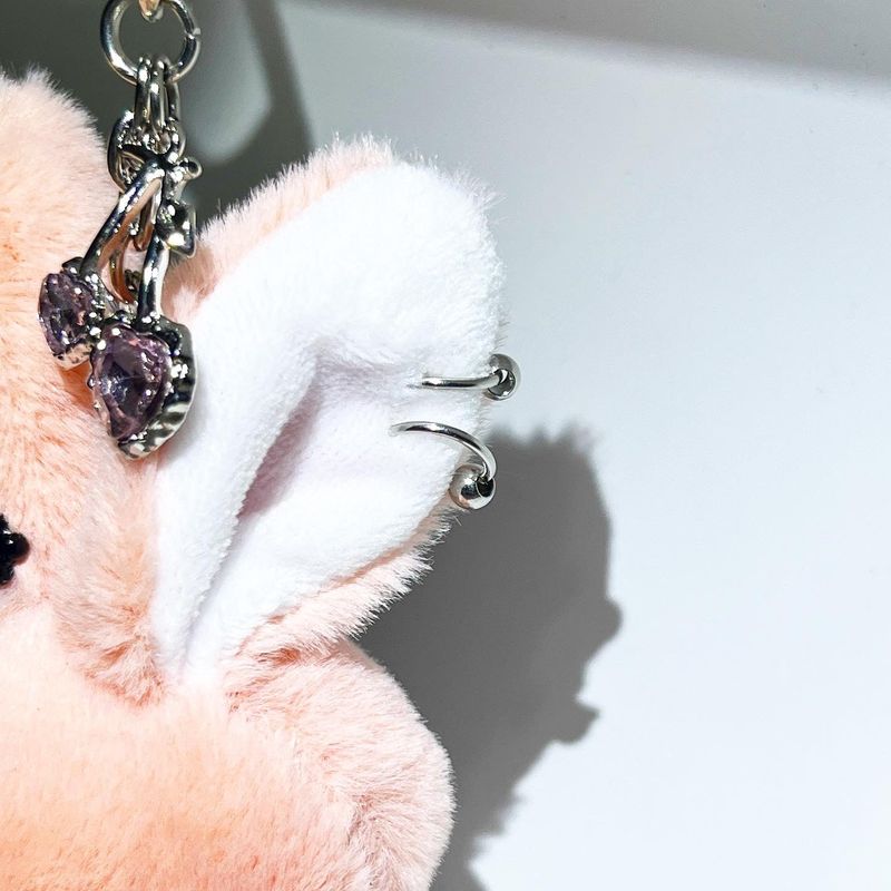 Gangster ribbon rabbit keychain