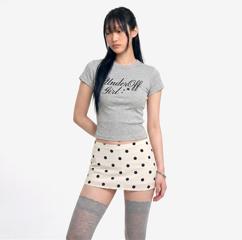 Stretch Cotton Slim Short Sleeve T-shirt Romantic Melange