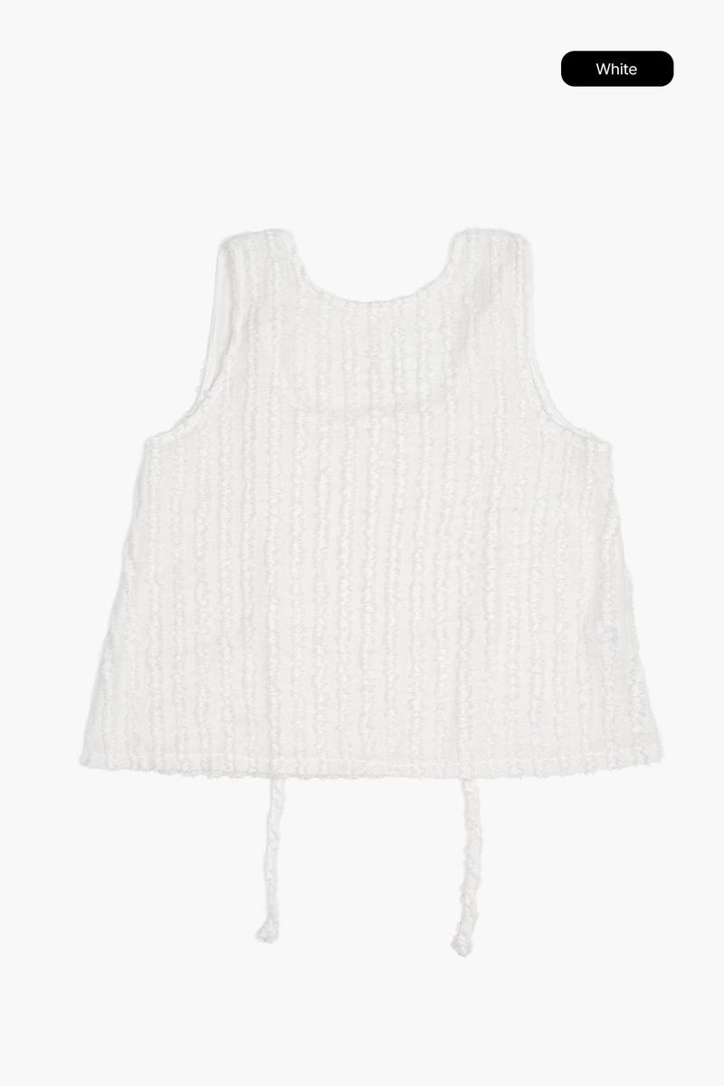 Back ribbon sheer sleeveless