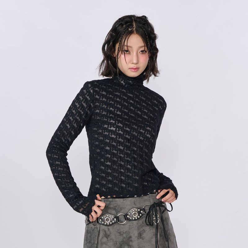 RIBBON HIGH-NECK T-SHIRT_BLACK