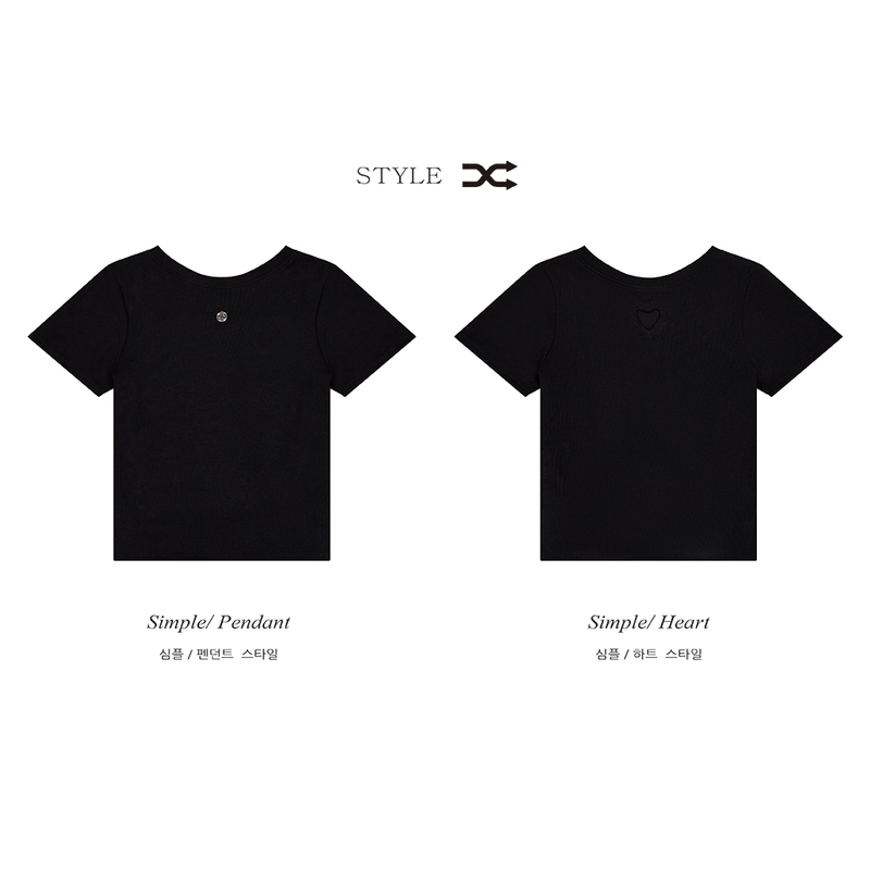 HEART STRING KNIT TOP_BLACK