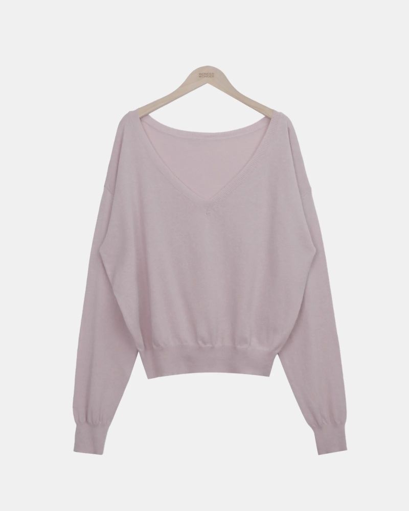 Seul Deep V-Neck Long-Sleeve Knit