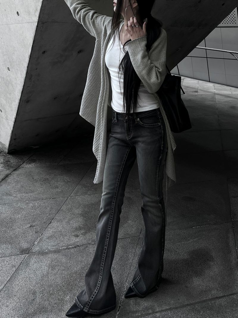 strap frey knit cardigan (2color)