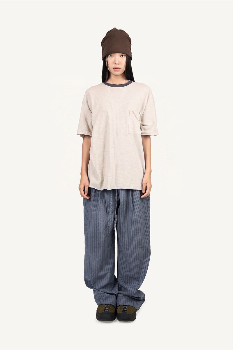 Slub rib layered T-shirt