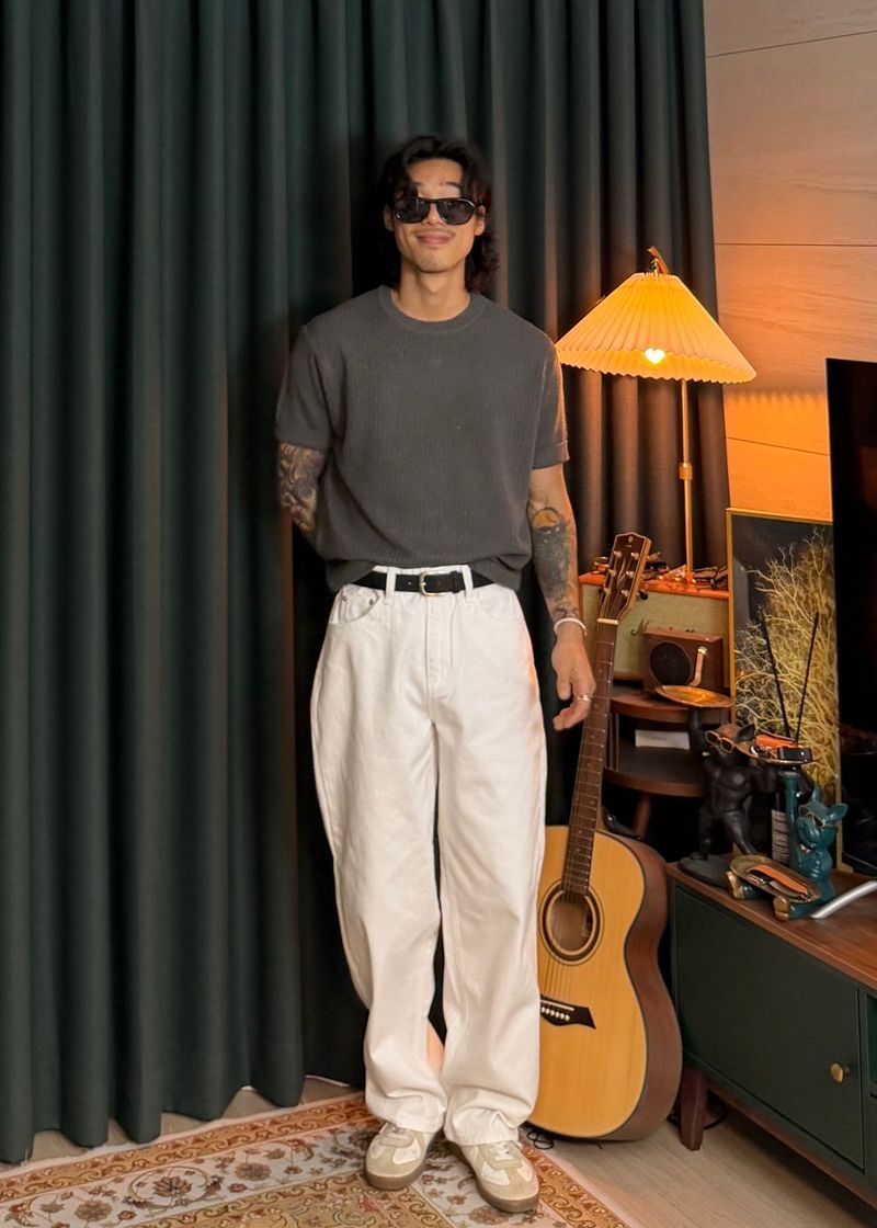 Semi-wide cotton pants 5COLOR