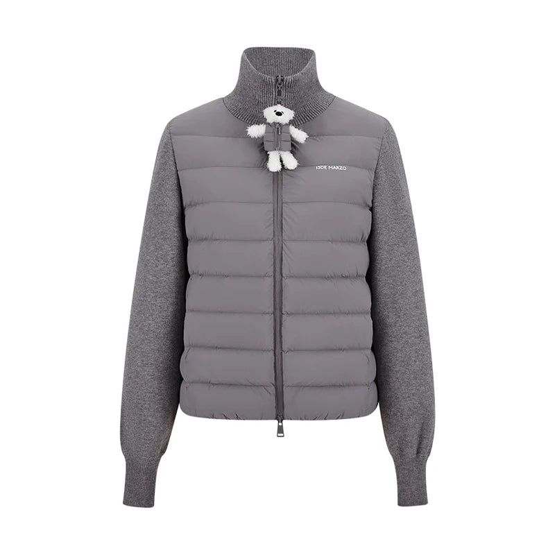 "13DE MARZO Bear   Zipper Down Jacket"
