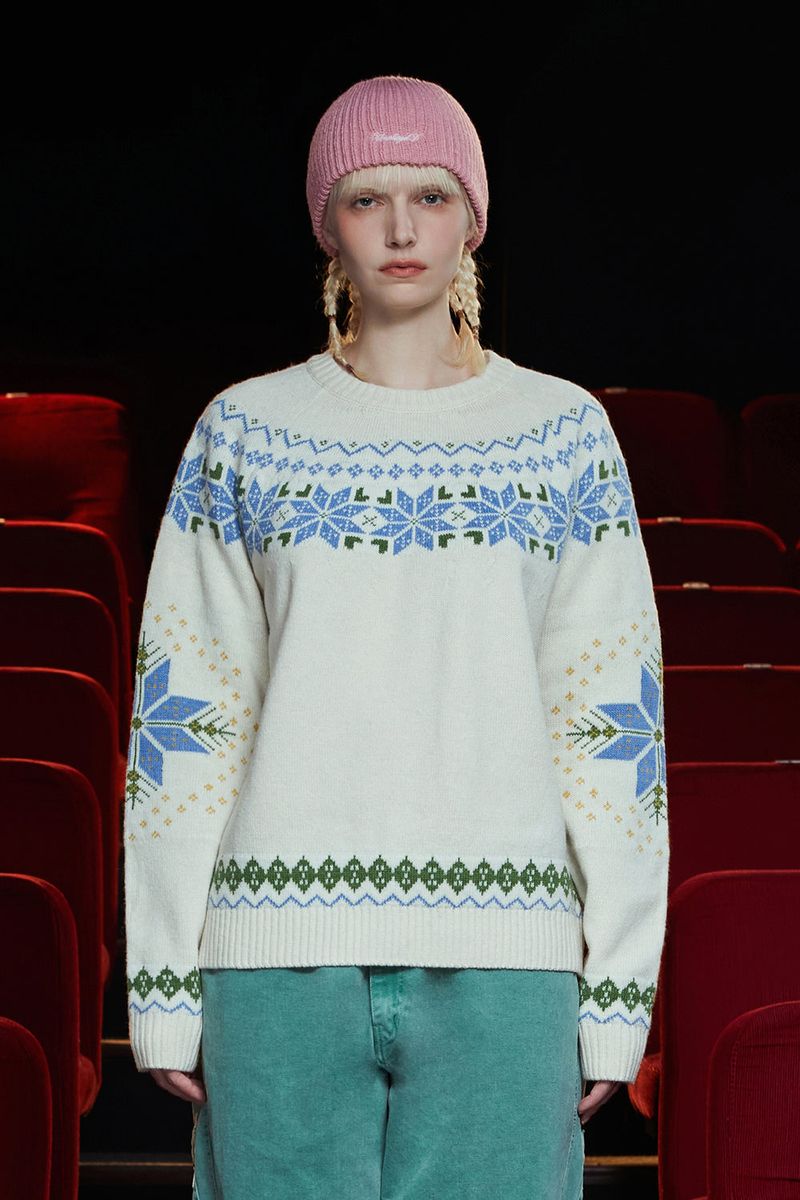UNALLOYED(アナロイド)の「ARGYLE NORDIC KNIT / IVORY(Tops)」