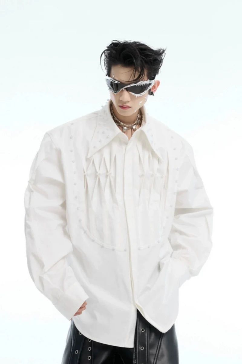 Argue Cultureの「Pleated Pearl Accent Shirt（Tops）」