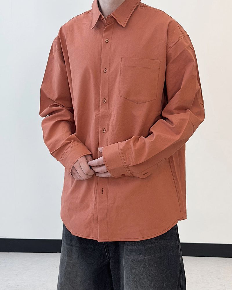 Formal Cotton Washed Oversized Shirt