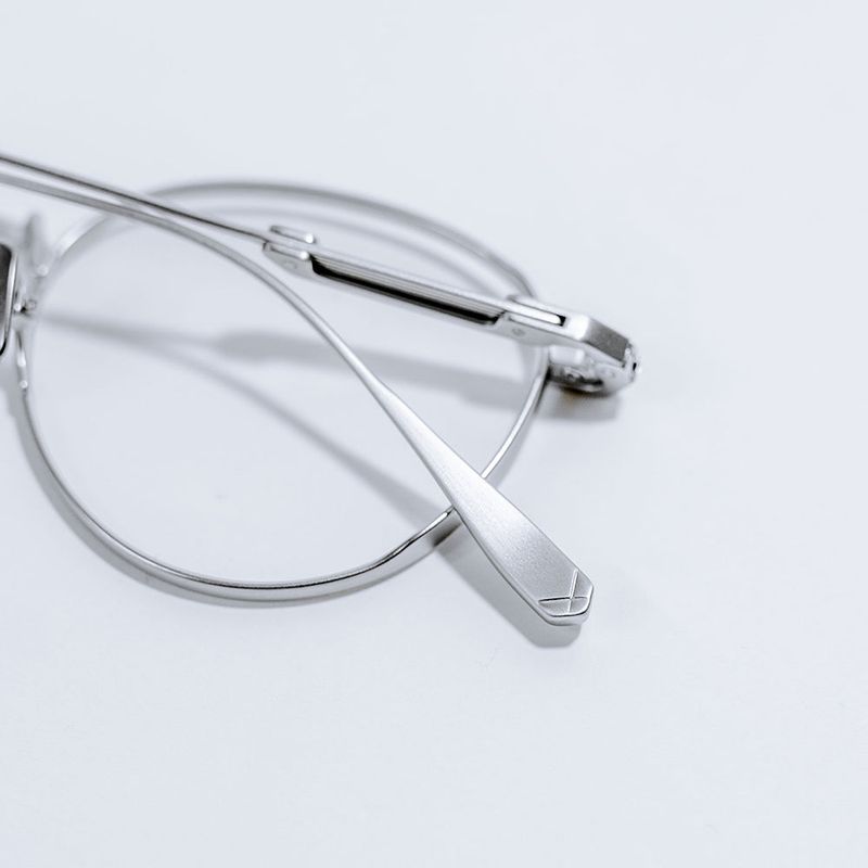 Knouun Round titanium glasses CODE. 102. C Sizzy silver