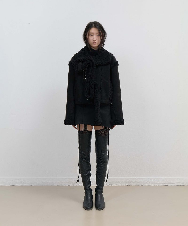 ojos（オホス）の「Detachable Fur Shearling Jacket / Black（Jackets/Outerwear）」