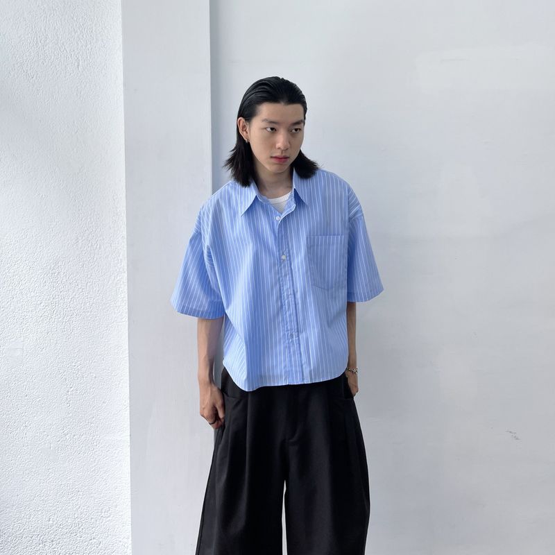 Horizontal Textured Short Shirt