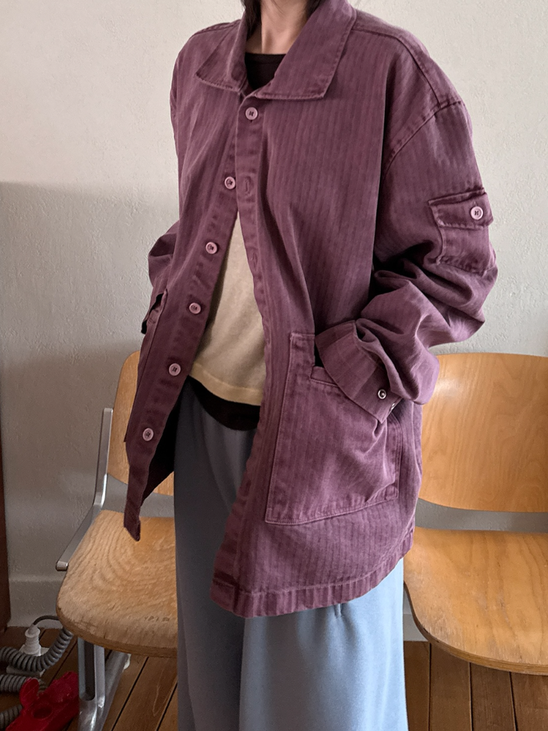 herringbone pigment work jacket