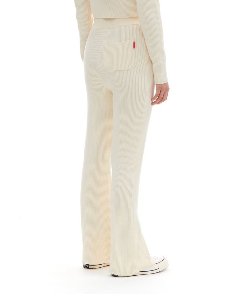 SMALL LOGO BOOTSCUT KINT PANTS (CREAM)