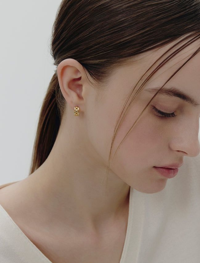 26SS★ H-Link Chain Earrings S
