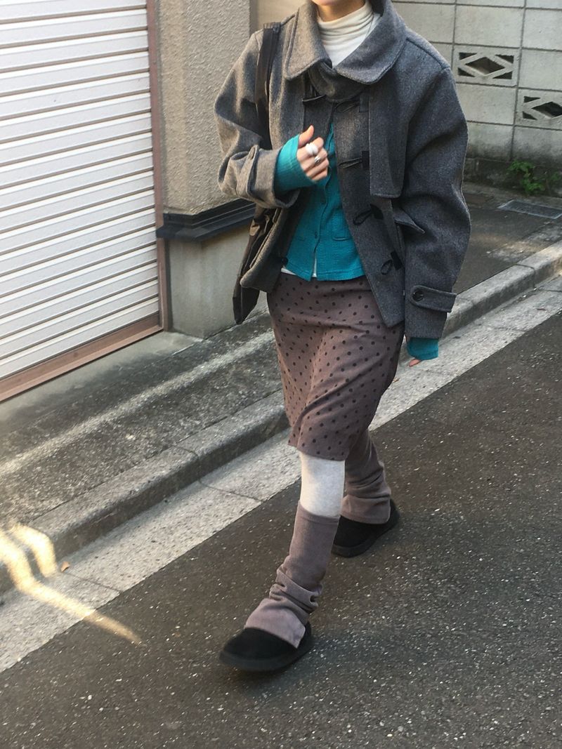 dot corduroy skirt