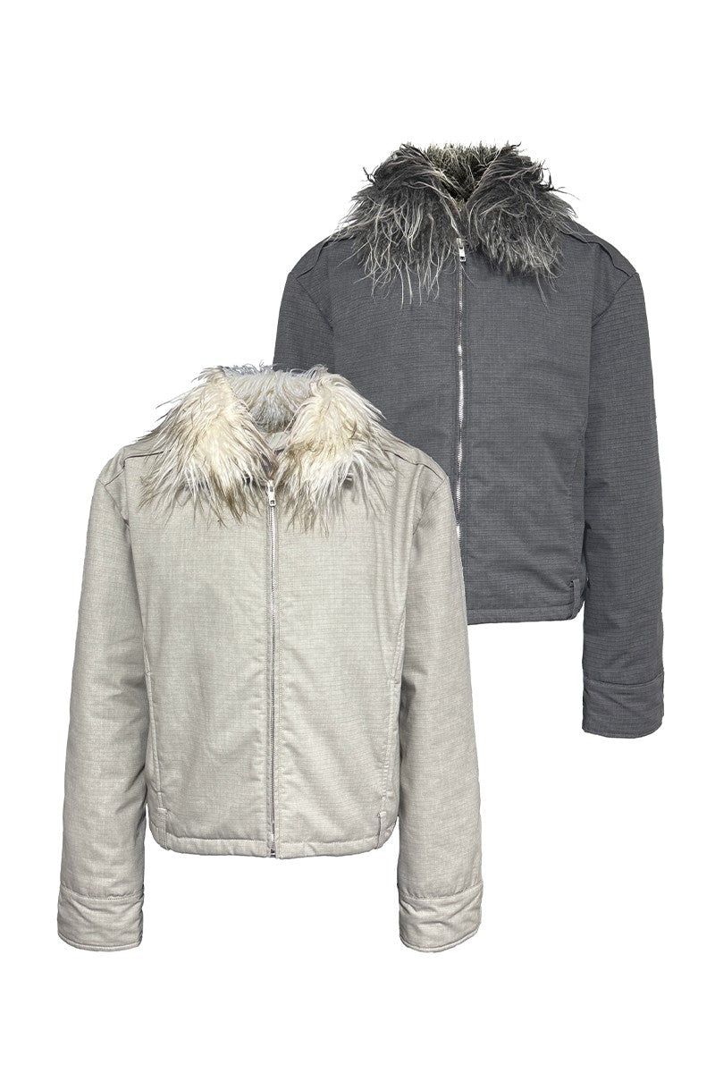 JCAESAR(ジュリウス・シーザー)の「Washed Jacket with Detachable Fur Collar(Jackets/Outerwear)」