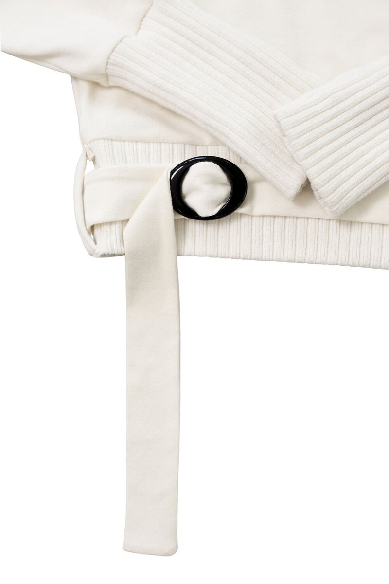 [ID] Logo Off-Shoulder Sweatshirt (Choker Set) (Ivory) 