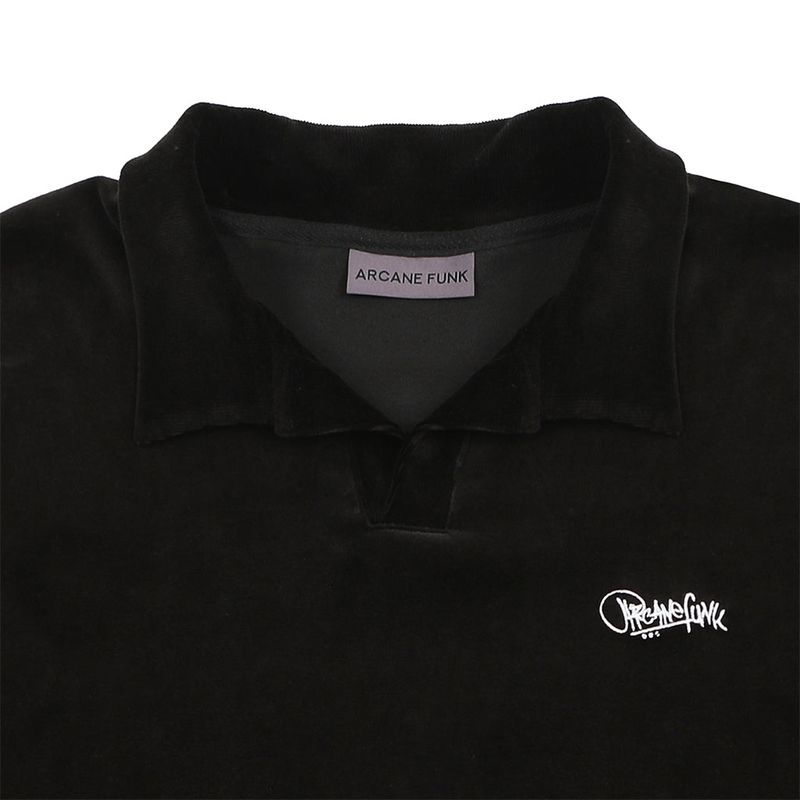 VELVET OPEN RUGBY SHIRTS BLACK