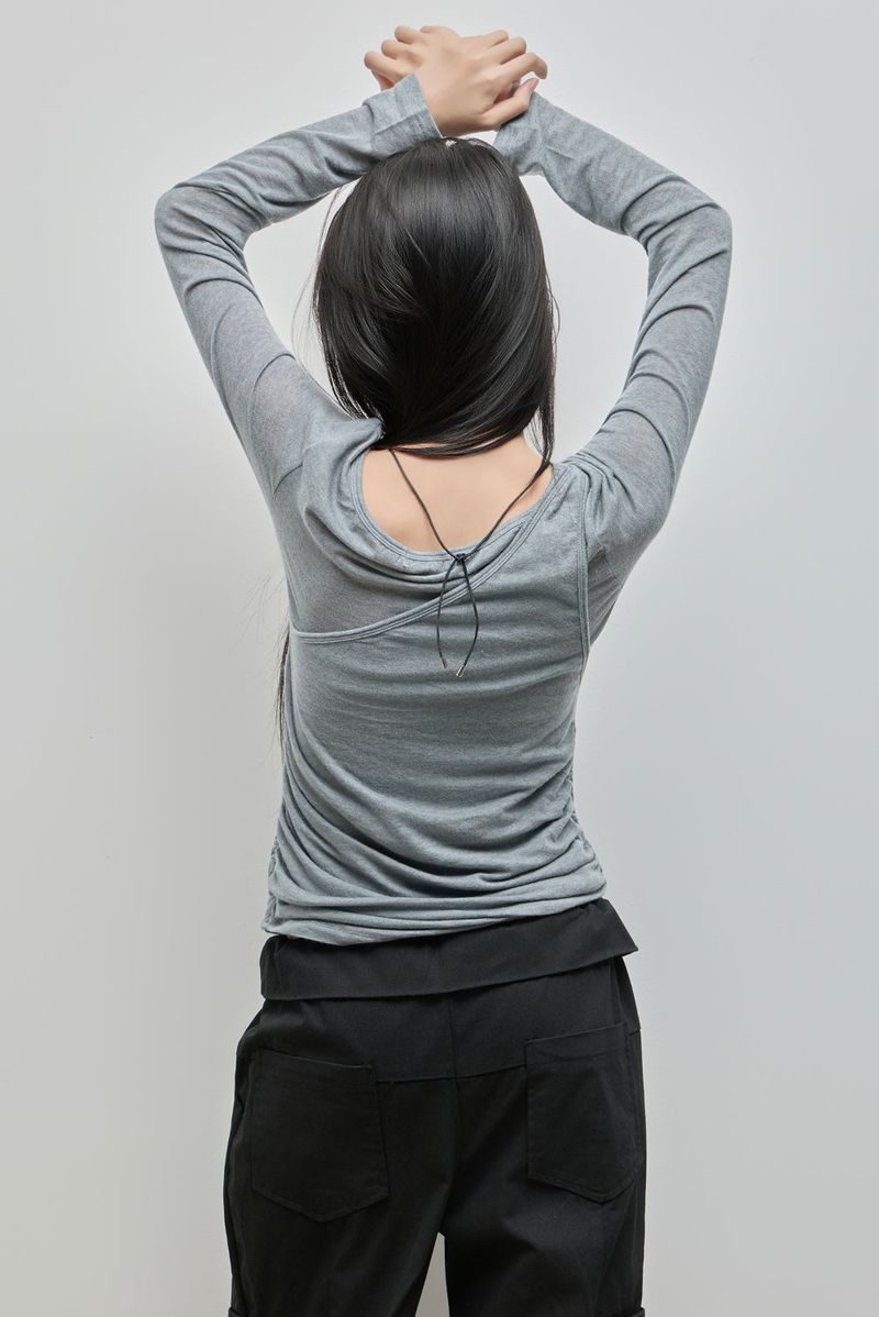 Shirring Layered Tee_Ivory