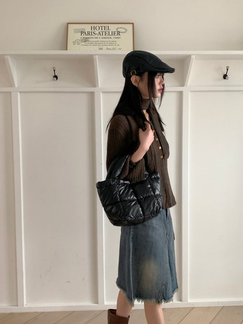 [Mupper set] Kaper Big Collar V-neck Knit Cardigan