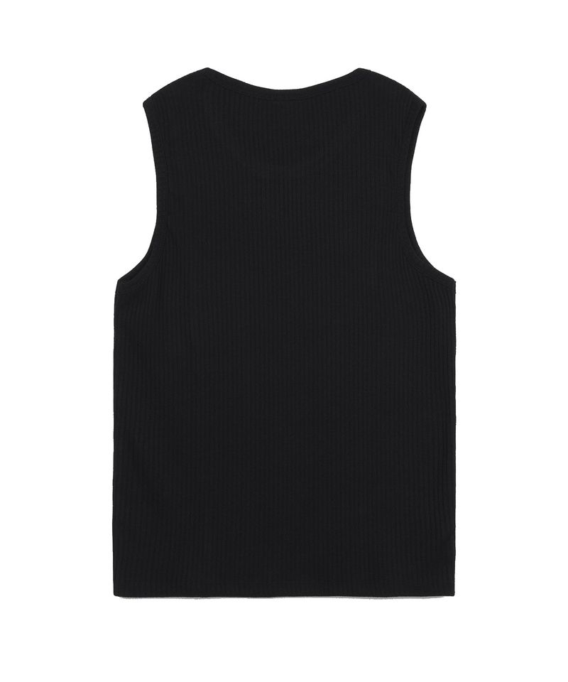Ribbed Cutout Sleeveless - Black