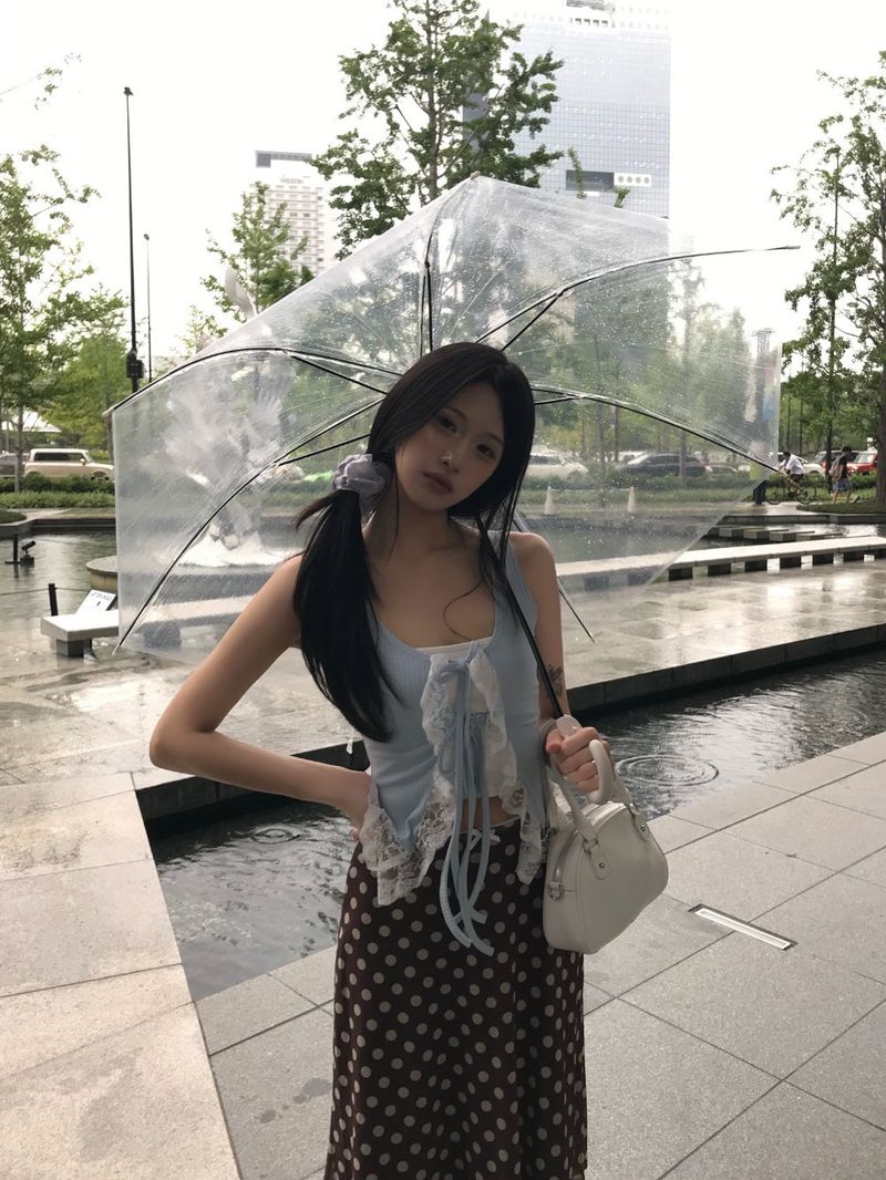 Cocoa Dot Vintage Midi Skirt
