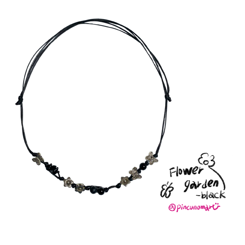 PINCUNOMARU(ピンクノマル)の「Flower garden (Black)(Accessories)」