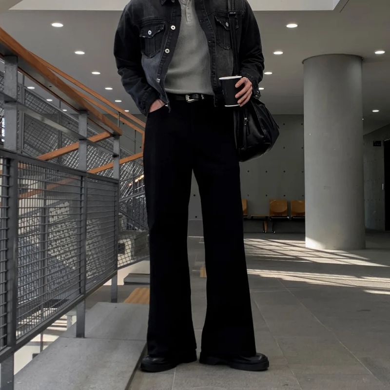 LMN Herit Bootcut Semi-Wide Cotton Pants (2 colors)