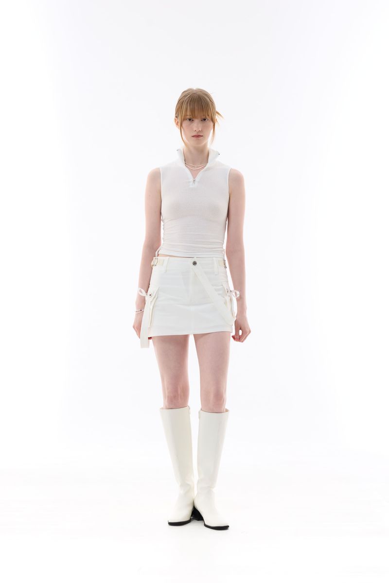 JOSEE HALF ZIP-UP / WHITE