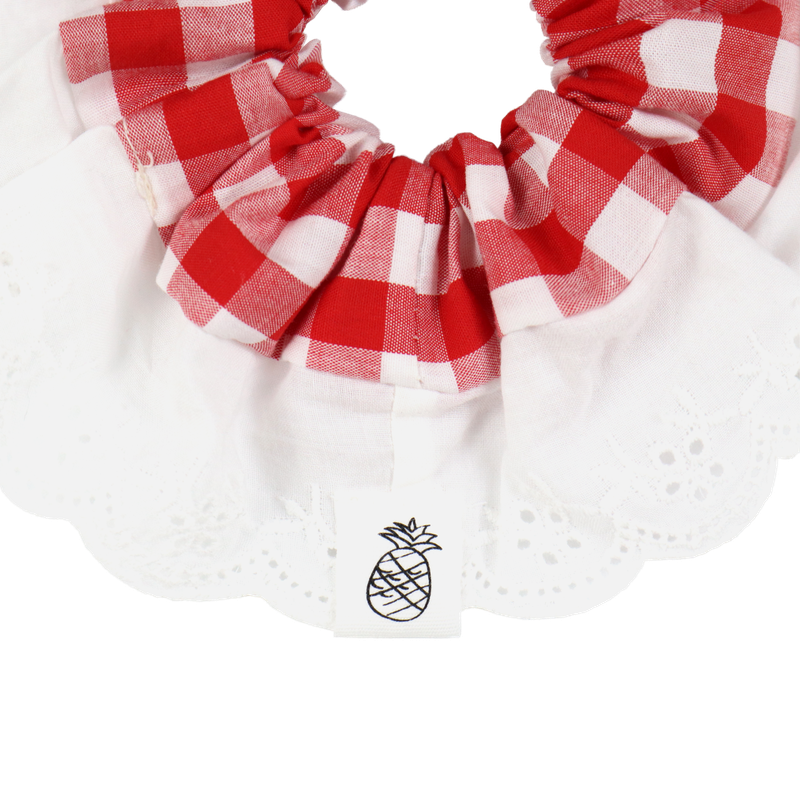 CHECK LACE SCRUNCHIE (3 COLORS)