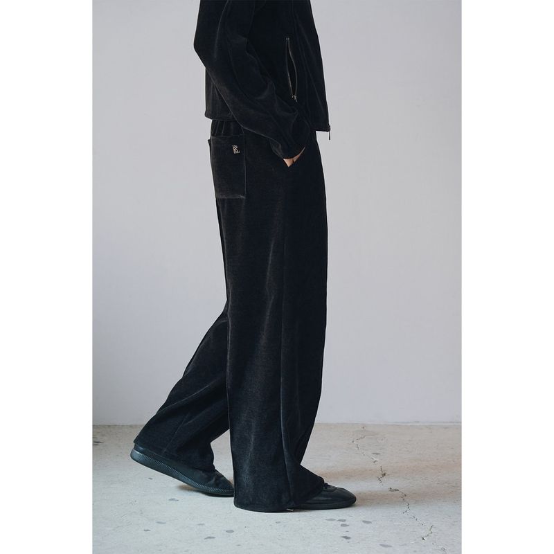 Velvet corduroy line pants(Black)
