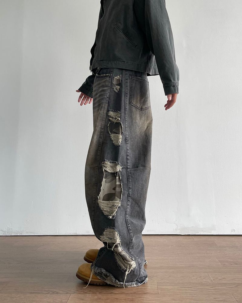 IDF（アイディーエフ）の「Destroyed Camouflage Denim Pants（Pants）」