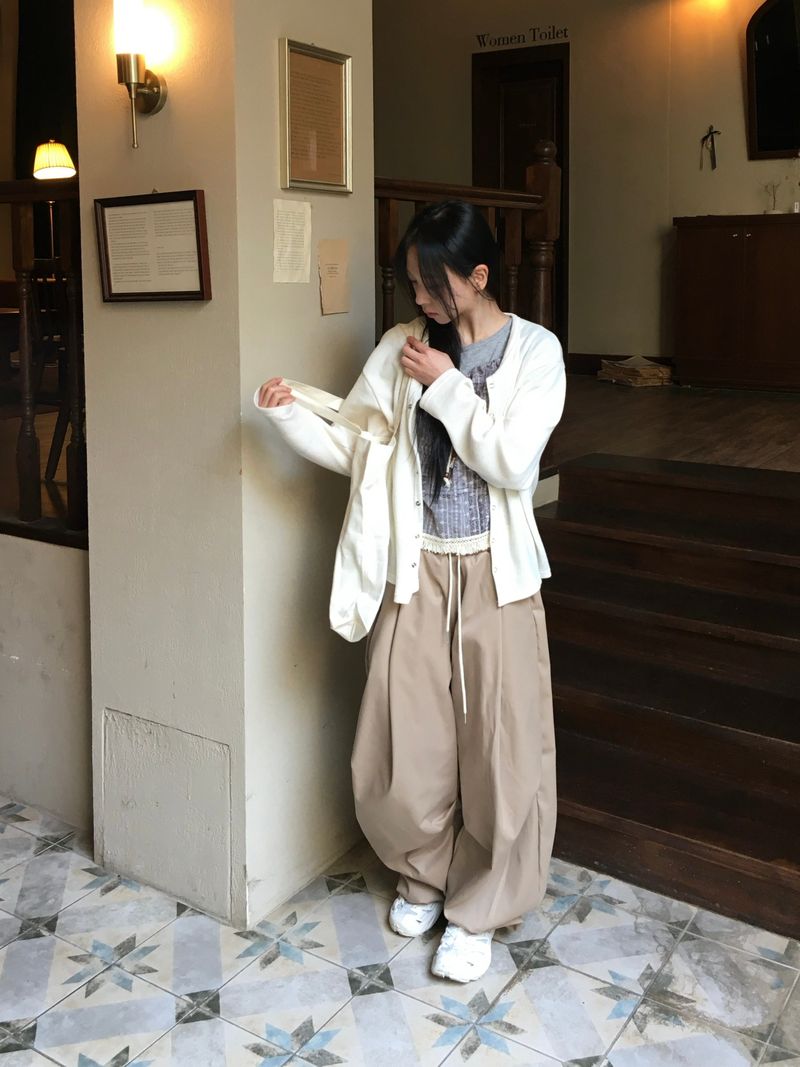 Tail Curved Wide Cotton Pants (4c)