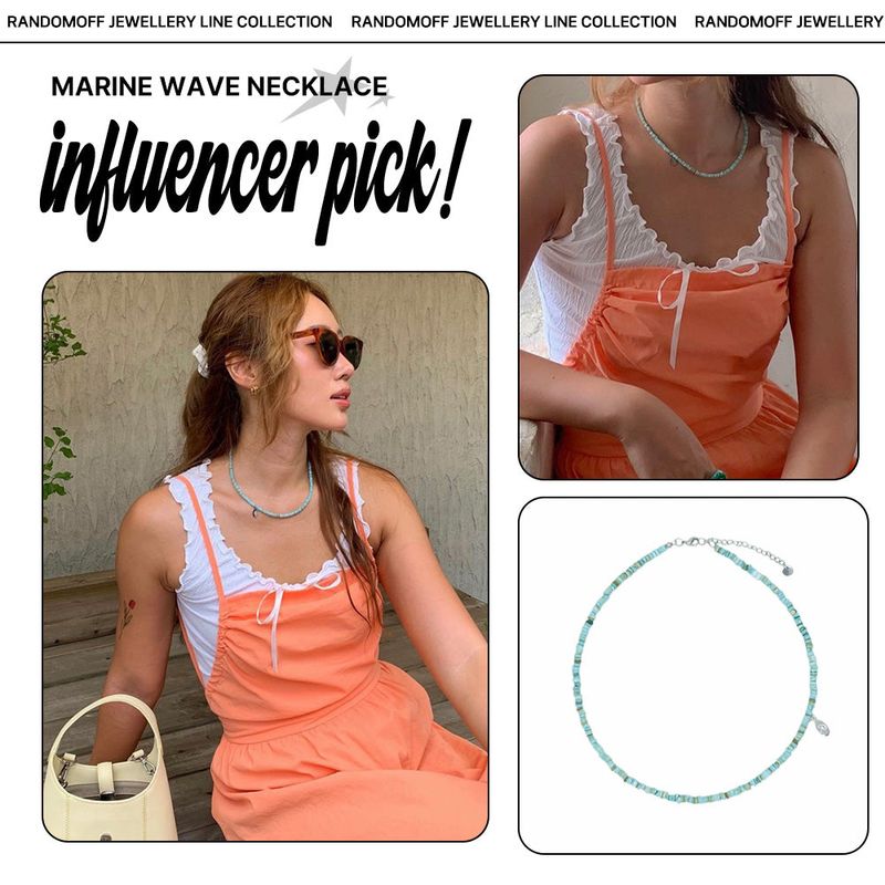 Marine wave Necklace [ocean blue]